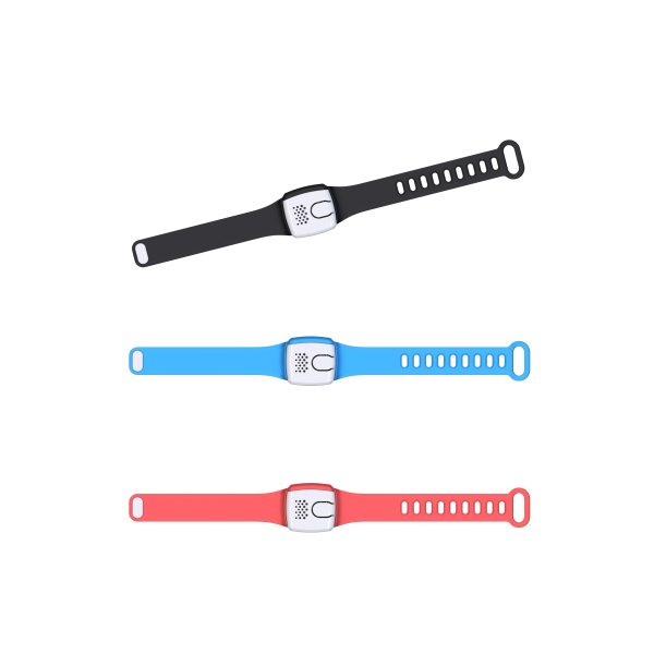 Prenosna ultrazvočna zapestnica SQUARE za odganjanje komarjev med aktivnostmi v naravi.